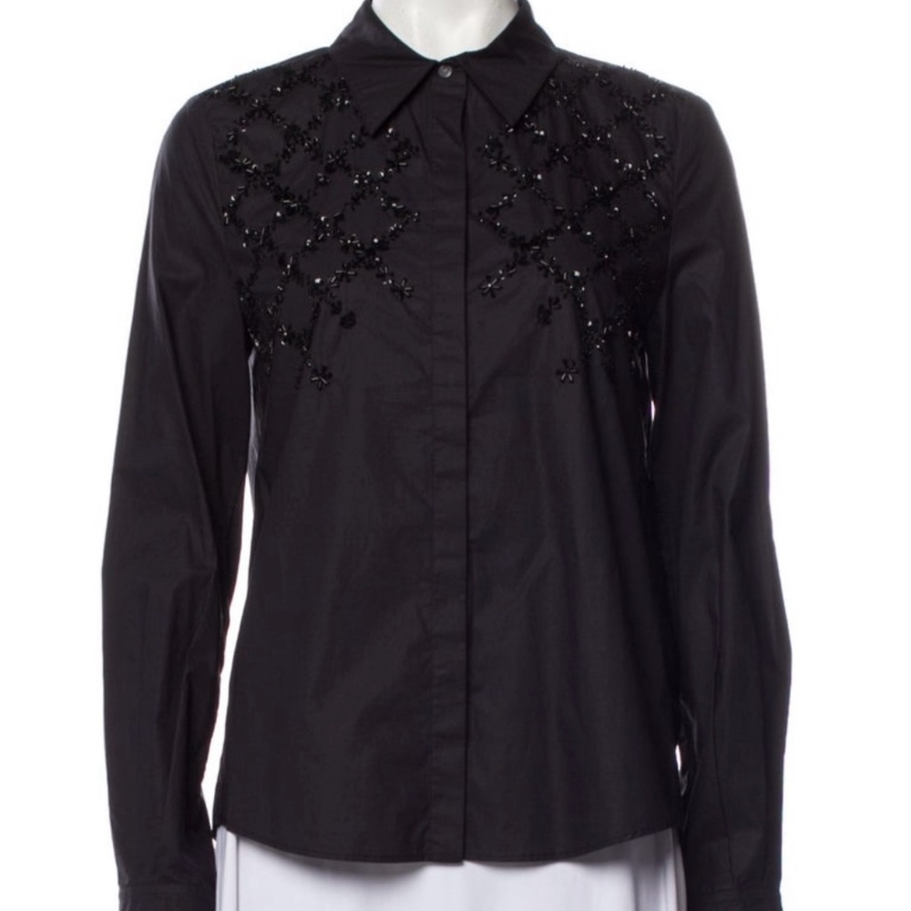 Dorothee Schumacher Small  Black Women's button up blouse with beads